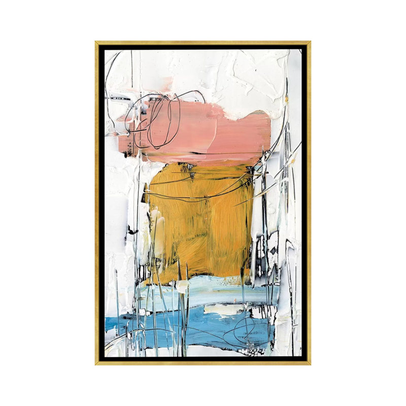 «Stacked Together II» par Ethan Harper - reproduction d'art, H 26 po x l 18 po x 1,5 po, Pas de tapis, Toile encadrée d'or