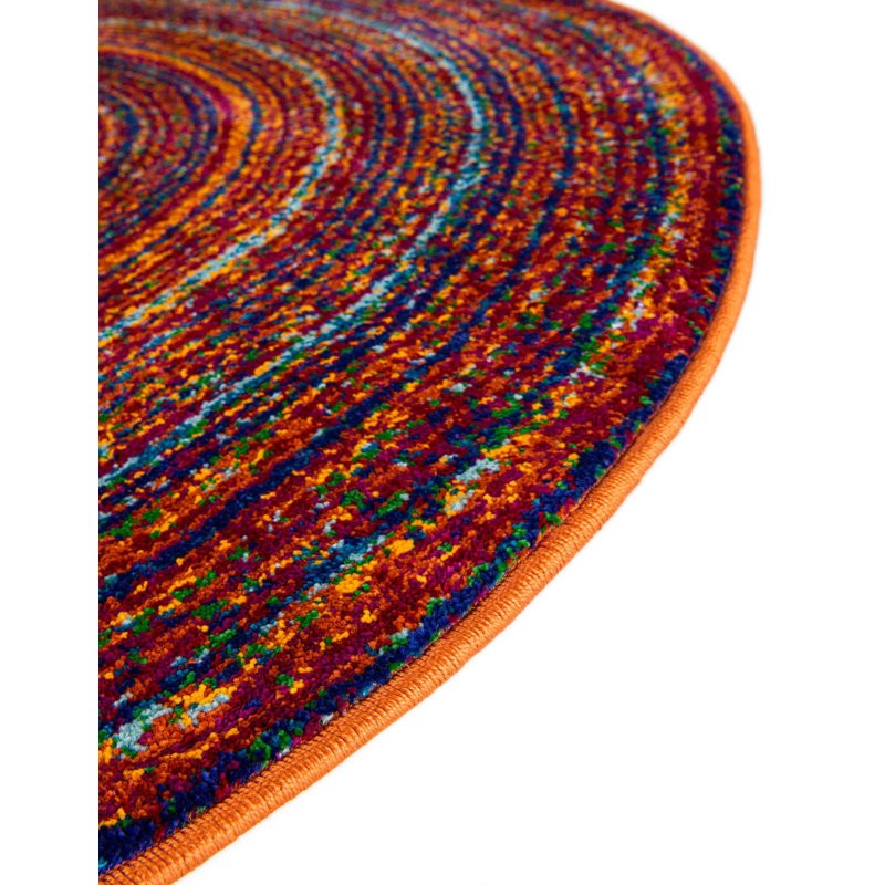 Weedman Rainbow Calypso Rug, Round 7'10"