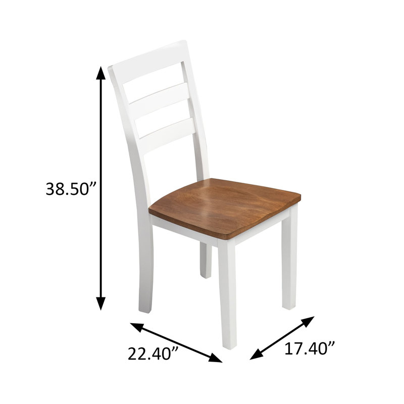 60.4" W 6-PC DINING SET, WHITE+LIGHT BROWN