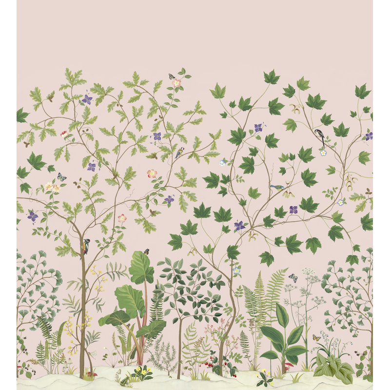 Sycamore and Oak Wallpaper, Wild Rose