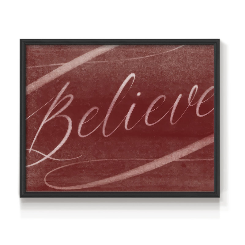 Believe - impression encadrée - réarmable, H 11 po x l 14 po, Noir, noir, noir, noir
