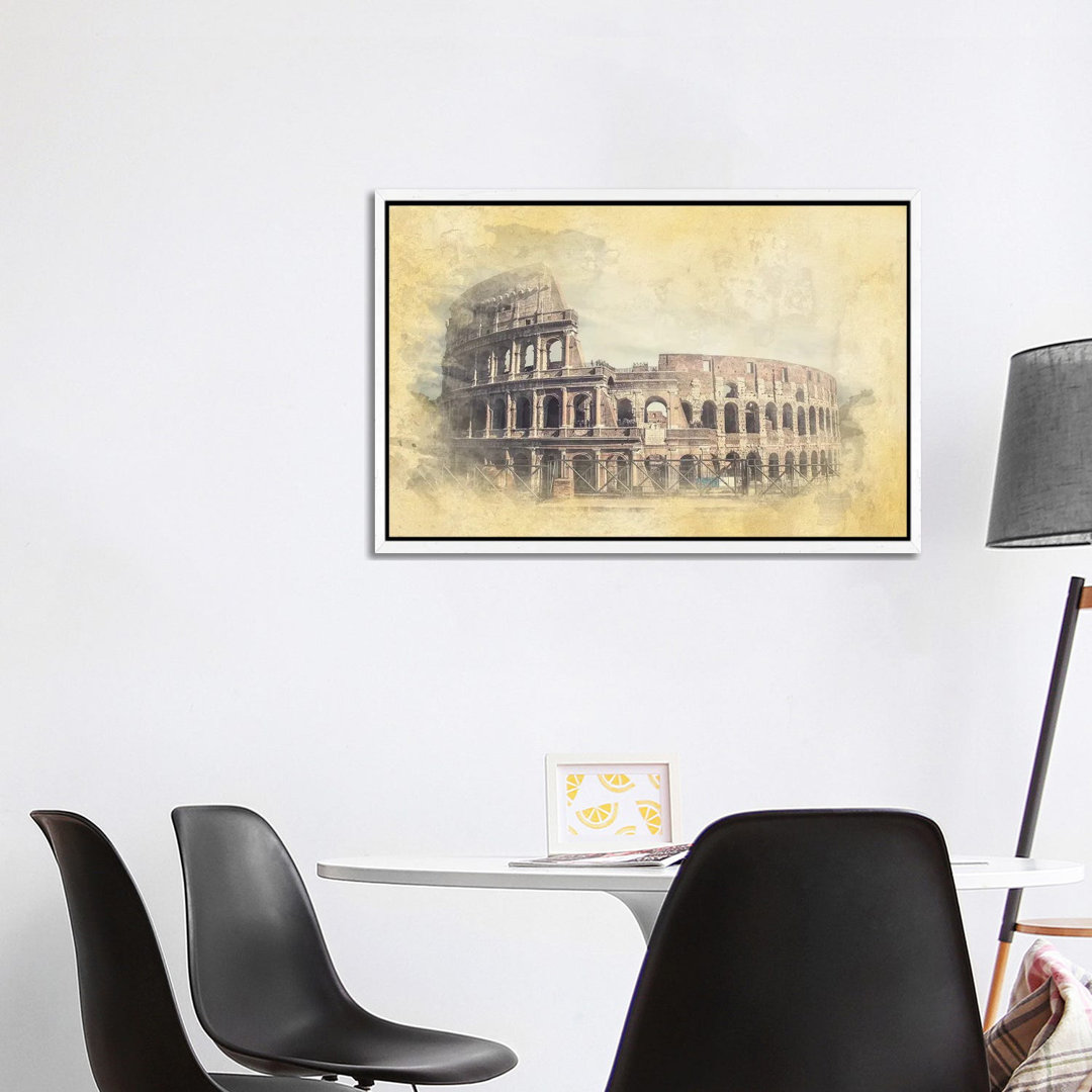 Kolosseum Aquarell von Manjik Pictures - Galerie-umwickelte Leinwand Giclée