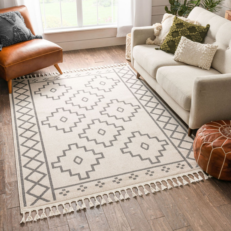 Loop-De-Loop Moroccan Synthetic Area Rug, Rectangle 160 x 220cm
