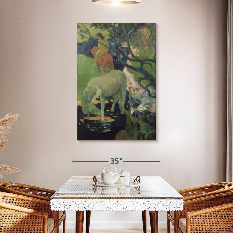 Brampt le cheval blanc, H 48 po x l 32 po