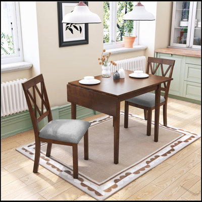 29-45 Inch Extendable Folding Dining Table for 4, Space-Saving with Durable Rubberwood Legs