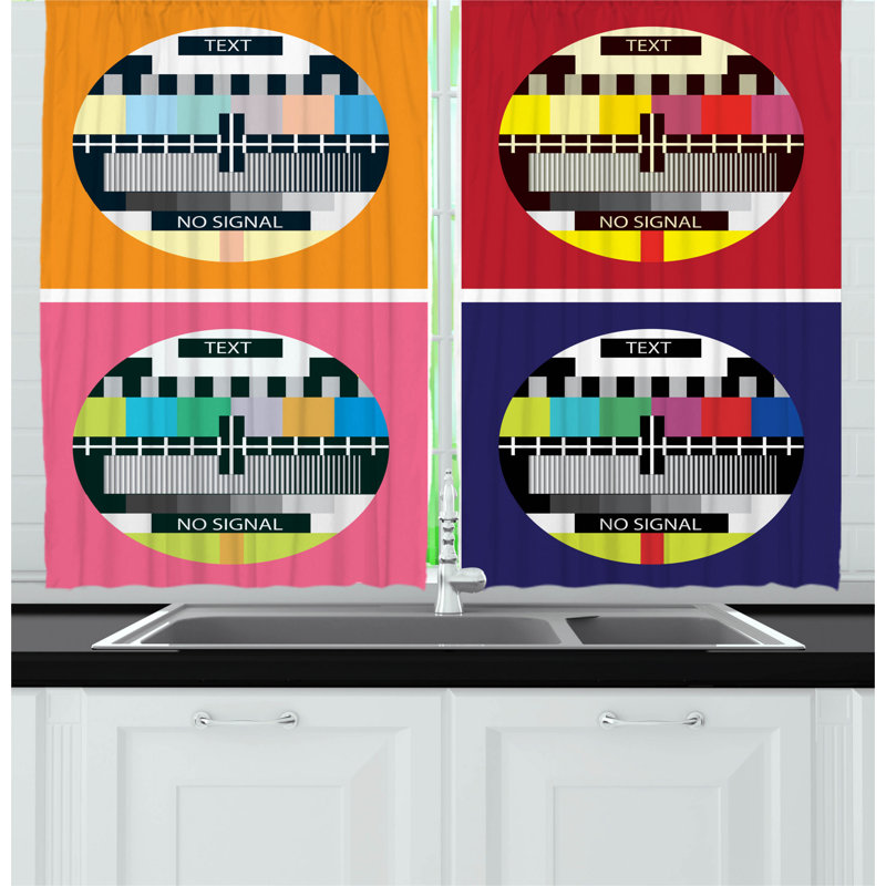 Geometric Pointed Kitchen Curtain