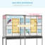 Cage à oiseaux 65 po à double roulement en métal avec support amovible, tablette de rangement, perchoir en bois, contenant à nourriture - Cage spacieuse pour le bien-être: perchoir