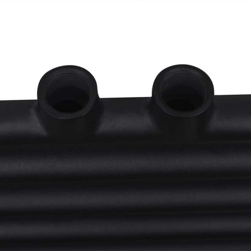 Waylon Flat Panel Towel Rail Heated Towel Rails, 764mm H x 500mm W x 22mm D, Black