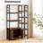 55.5" Tall Bookcase With 2-door Cabinet Metal Frame Freestanding Display Rack