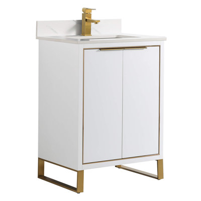 Minday 24'' Single Bathroom Vanity with Stone Top