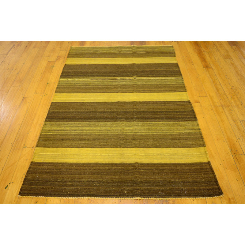 Tapis intérieur de la laine 4 pi 2 po x 5 pi 11 po one-of-kind à la main noué la new age Warminster