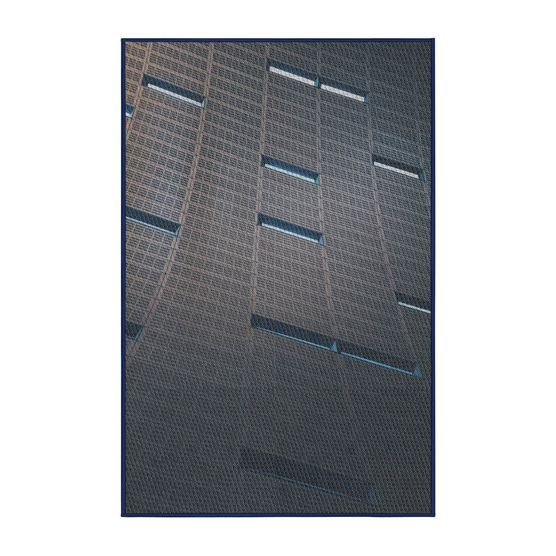 Tapis gris/bleu à tisser électrique, Rectangle 2 pi x 4 pi