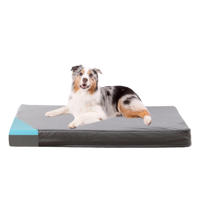 Orthopedic Memory Foam Dog Bed, Cooling Dog Beds Waterproof Pet Beds For Crate With Removable Washable Cover, Grey
