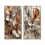 Cuivre métallique et chrome fleurs abstraites I - Collection de 2 toiles abstraites sur toile-558544336-558544344