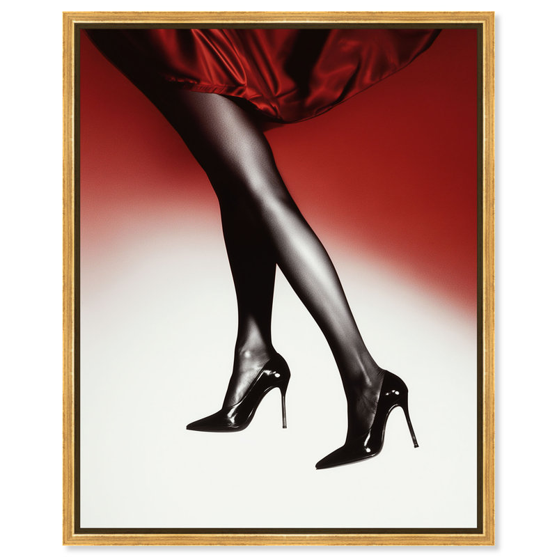 Vermillion Vibe Print by Oliver Gal, 46"H x 37"W, Gold Floater Frame