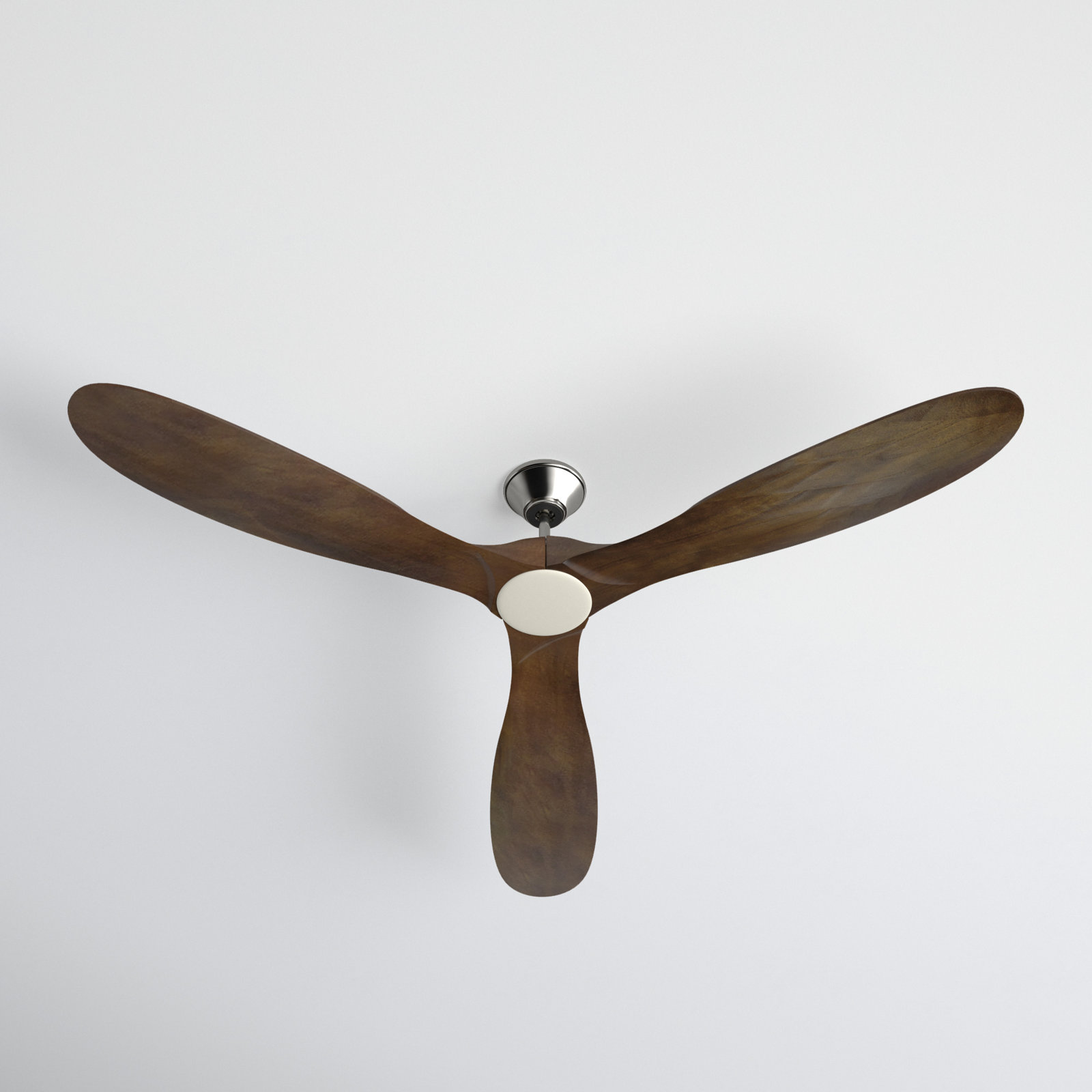 3 Blade Ceiling Fan with LED Light Kit, Brushed Steel with Koa Blades, 70 inches