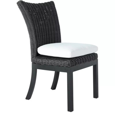 Montecito Woven N-Dura Resin Wicker Outdoor Dining Side Chair - Onyx