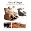 Fauteuil inclinable manuel pivotant en polyuréthane de 41,7 po de largeur avec coussin d'éponge épais-356623282