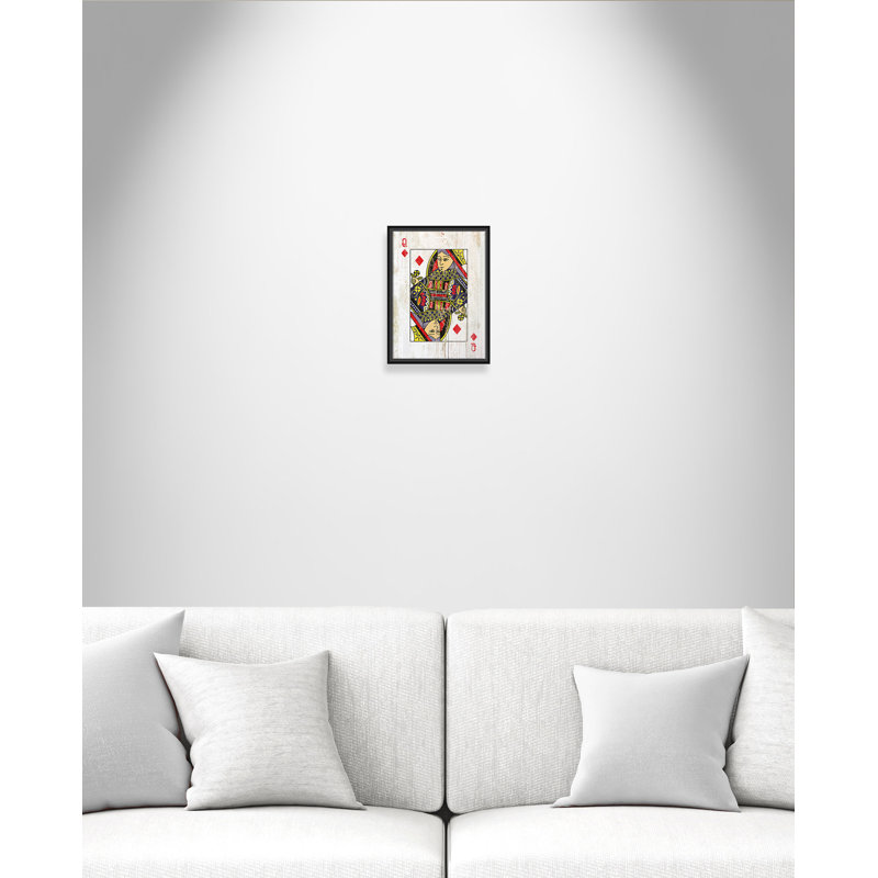 Queen Of Diamonds - Floater Frame Print on Canvas, 41cm H x 30cm W x 5.1cm D