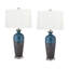 Lampe de table bleue et grise 31 "avec port USB Crotone