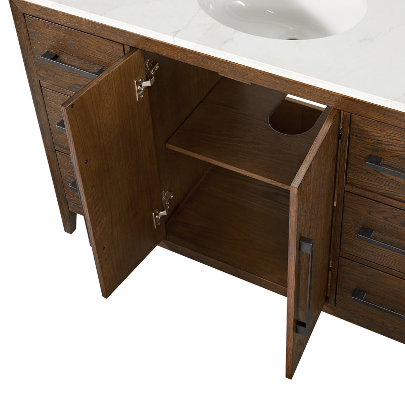 Alsup 48'' W Single Vanity, Enhanced Brown Oak
