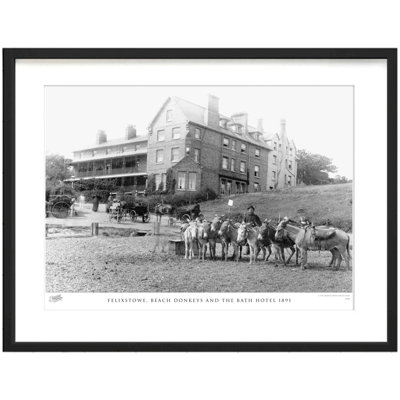 Felixstowe, Beach Donkeys And The Bath Hotel 1891 by Francis Frith - Single Picture Frame Print
