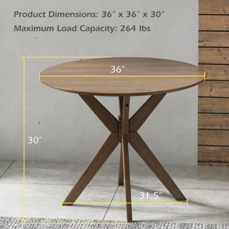 Harbaugh Round Solid Wood Base Dining Table