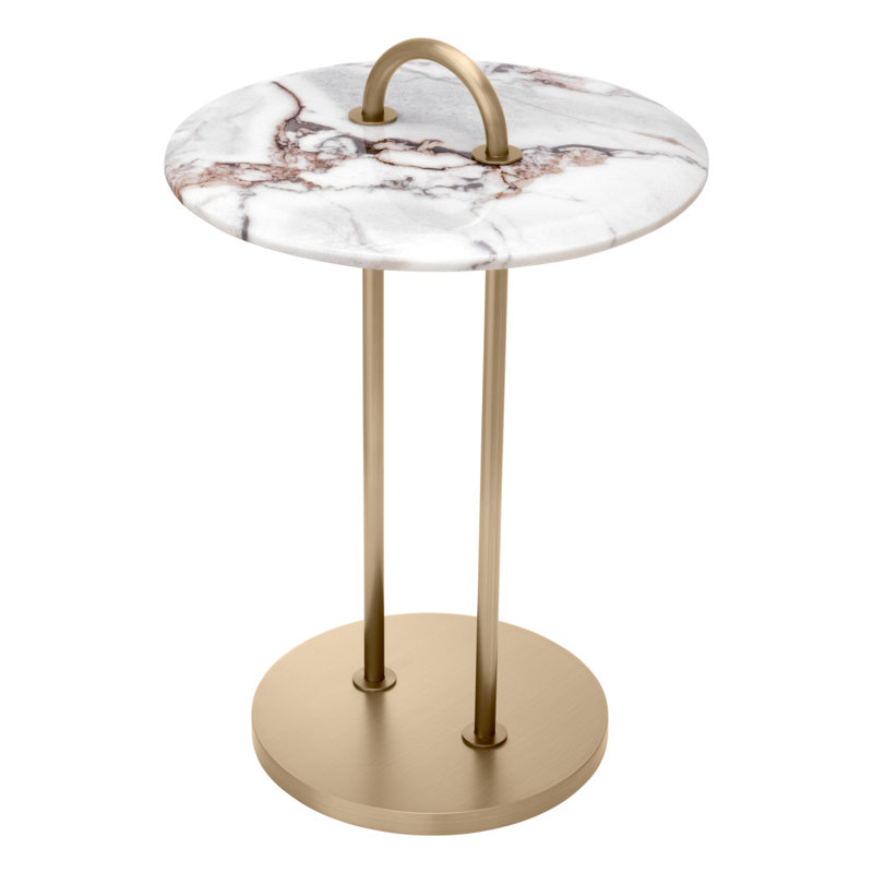 Zappa Marble End Table, White