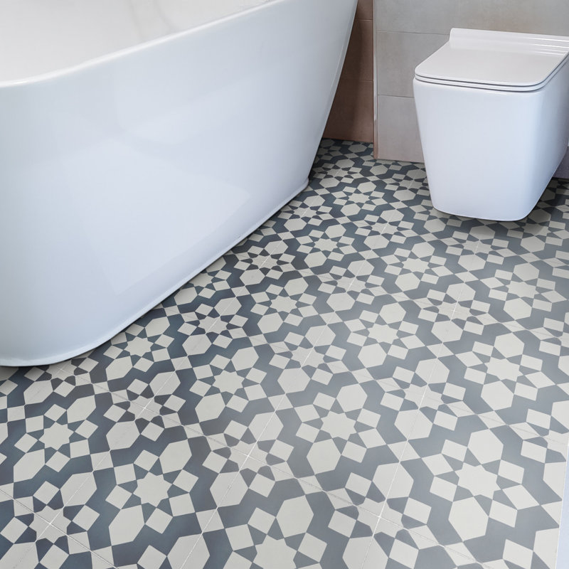 Affos 8" X 8" Straight Edge Wall & Floor Cement Tile