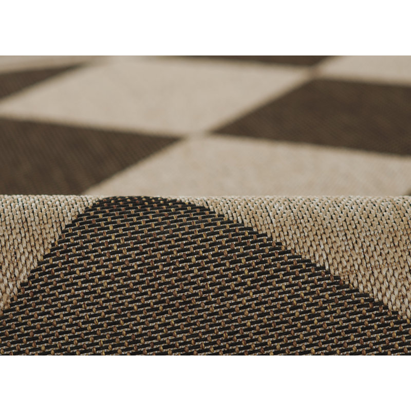 Geometric Area Rug in Black, 6'6" X 9'
