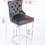 Tabouret de bar de 25 po de hauteur (de 2), velours noir rembourré avec dossier à boutons et garniture de rivet, base en métal chromé pour tabourets de maison, base moderne,-1404441253