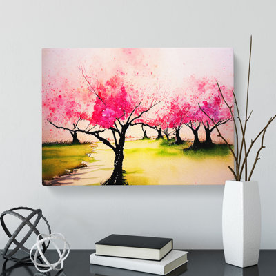 Delightful Cherry Blossom Trees - Wrapped Canvas