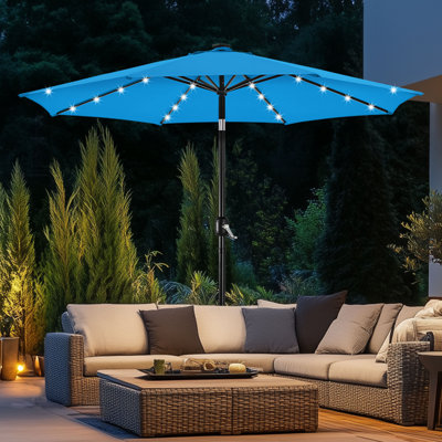 Harworth 10FT Patio Umbrella with 8 Ribs and 32 LED Lights