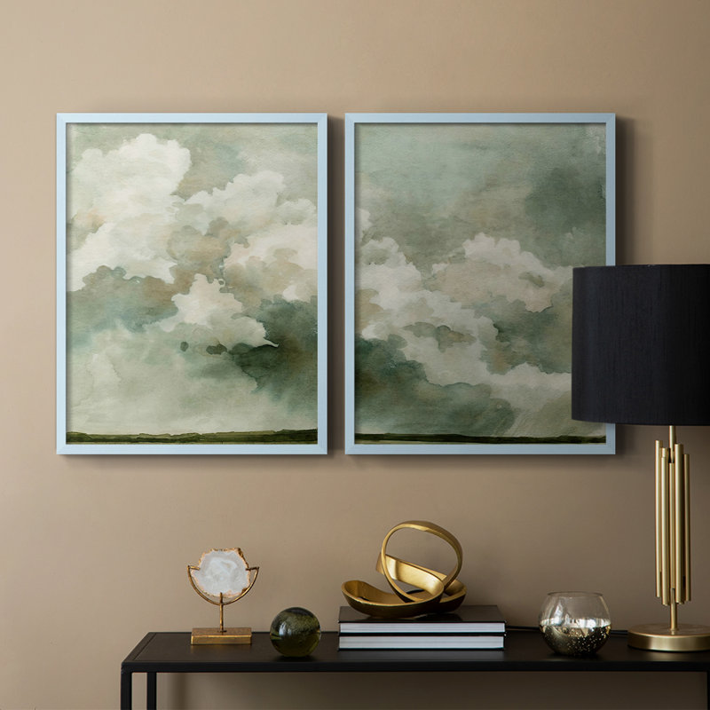 «Coming Rain I», reproduction encadrée de qualité supérieure - prête à être accrochée - aucun clou requis - aucun clou requis