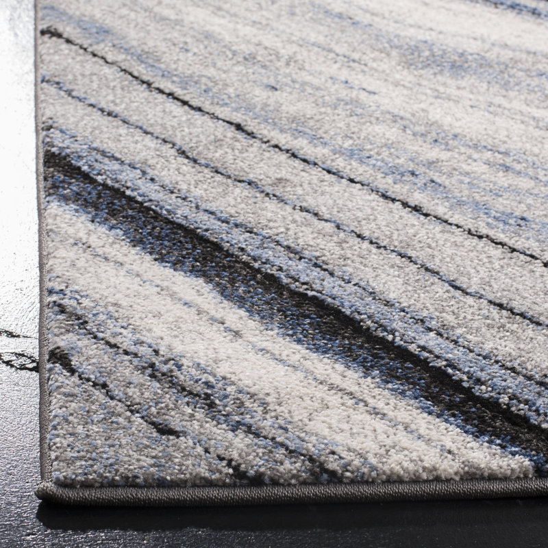 Tapis bleu / gris Azuela, Rond 6 pi 7 po