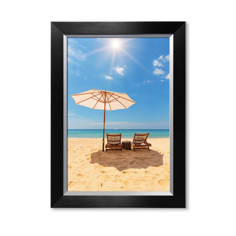 Romance sur la plage, œuvre d'art personnalisée avec noms et date, cadeaux personnalisés, H 18 po x l 12 po x P 1,5 po