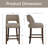  Bisto Faux Leather Upholstered Counter Height Bar Stool With Solid Wood Legs Set of 4-850962805-850962793