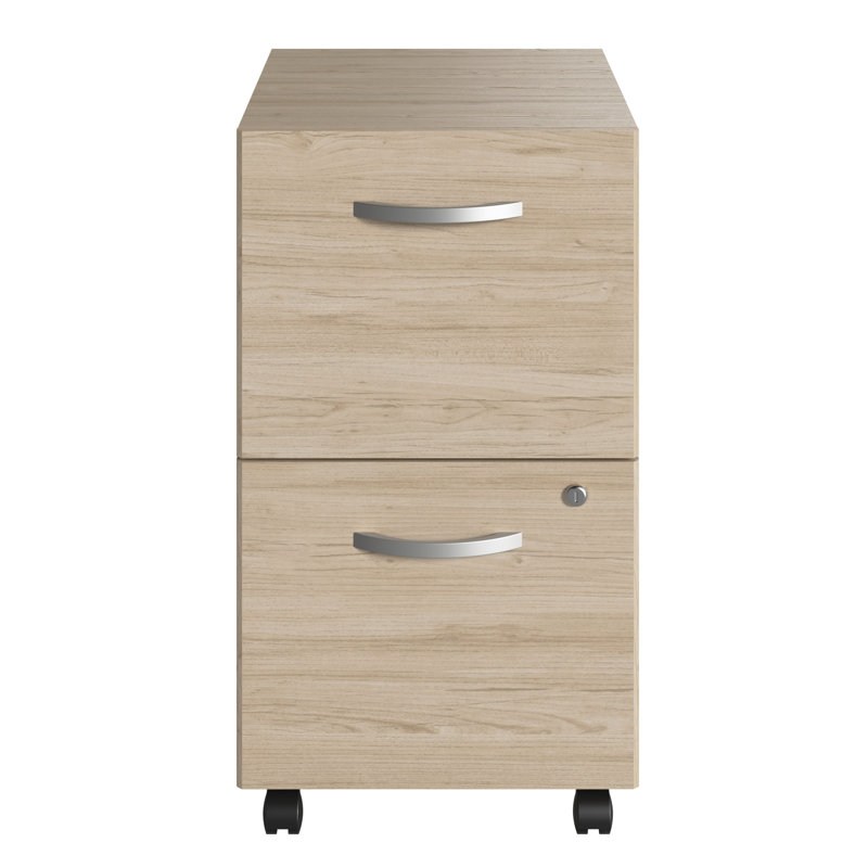 Studio C 16'' Wide 2 -Drawer Mobile File Cabinet, Natural Elm