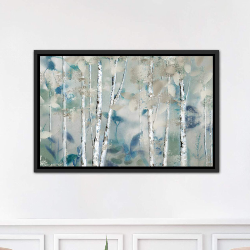 « zen forest i » par nan-print, Toile avec cadre noir patiné, H 26 po x l 40 po x P 1,5 po