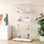 Vitrine en verre blanc, 4 tablettes, 2 portes, pour le salon, la chambre à coucher, le bureau, une armoire à 2 portes et 4 portes de 64,7 po x 31,7 po x 14,3 po