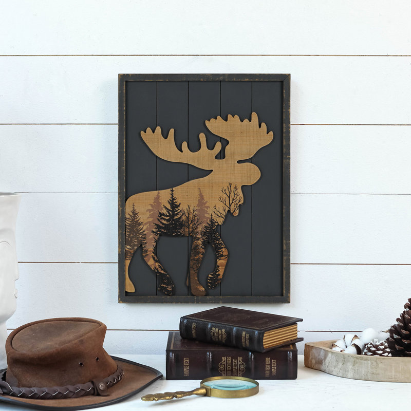 Forest Moose Wood Wall Decor