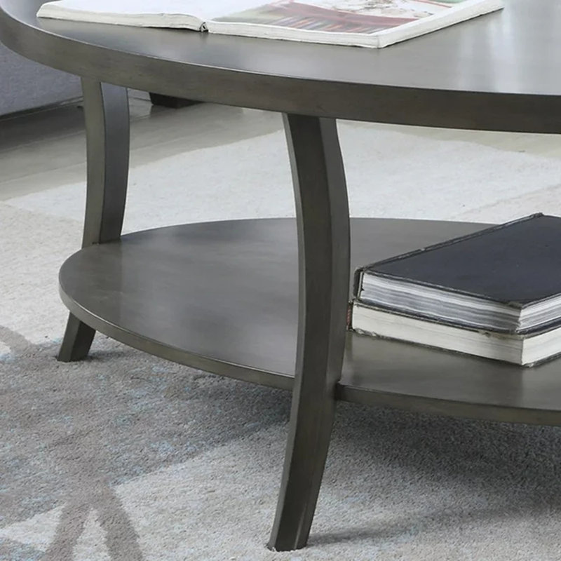 Hansmeier Solid Wood Top Coffee Table, Grey