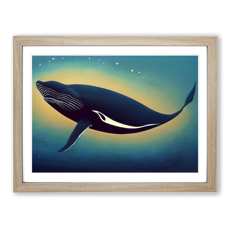 Whale Art Vol.1 - Framed Print, 46cm H x 64cm W x 2cm D, Oak Framed