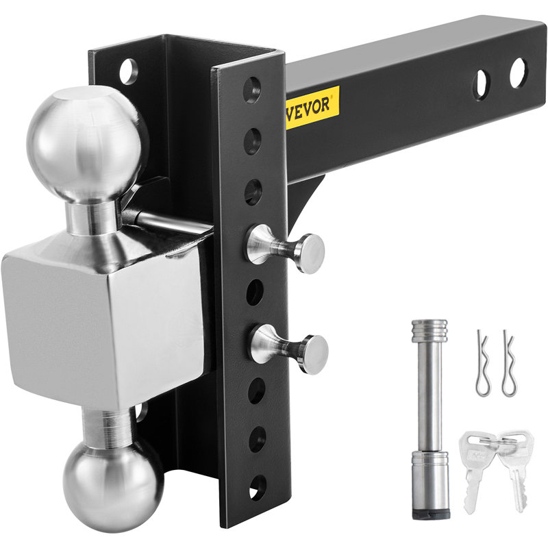 Attache de remorque réglable, récepteur à fixation sur boule 6 po