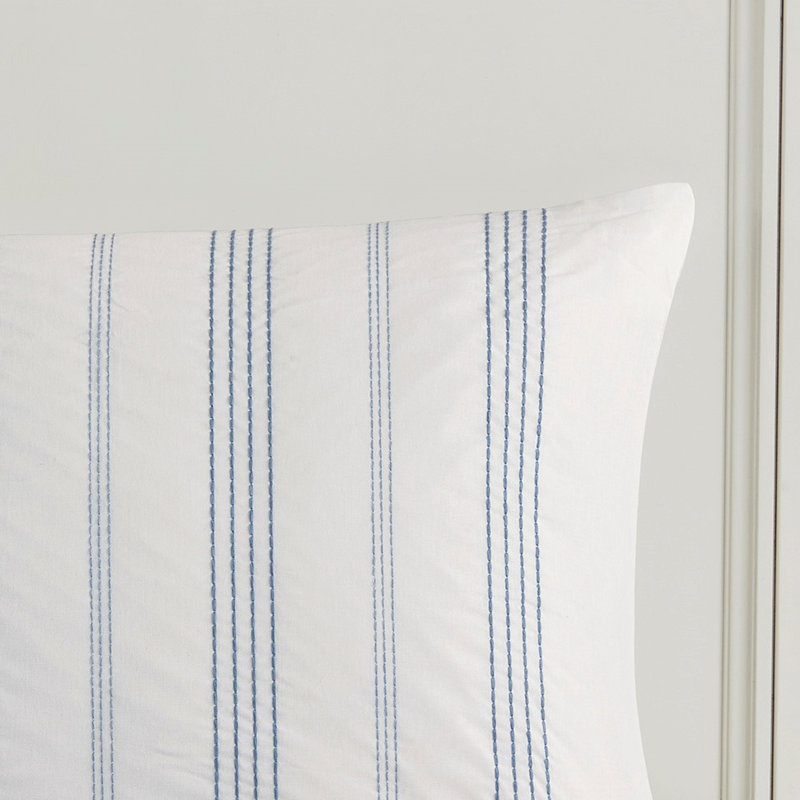 King/ King Cotton Duvet - Textured Woven Design Pillows, 5 Piece Bedding For , Embroidered Decorative Pillows
