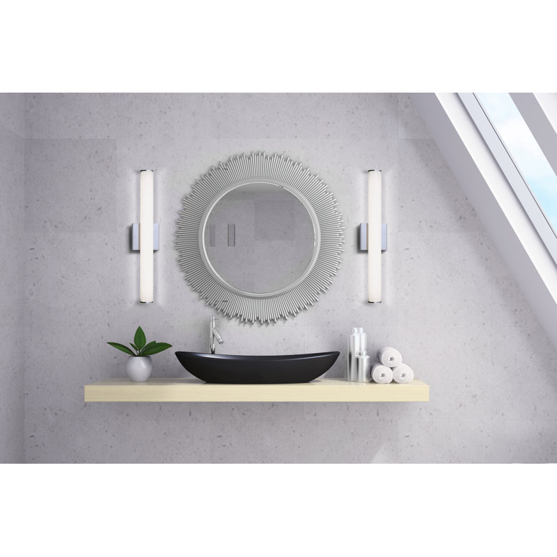 Éclairage pour meuble-lavabo rond 27W Stepridge, H 2,5 po x l 24 po x P 2,5 po, Chrome chrome