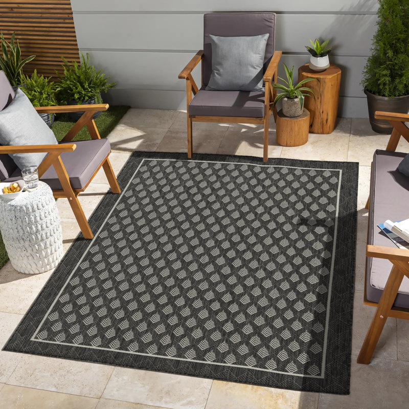 Tapis d'intérieur / extérieur anthracite - 5 pi 3 po X 7 pi 3 po, Rectangle 5 pi 3 po x 7 pi 3 po