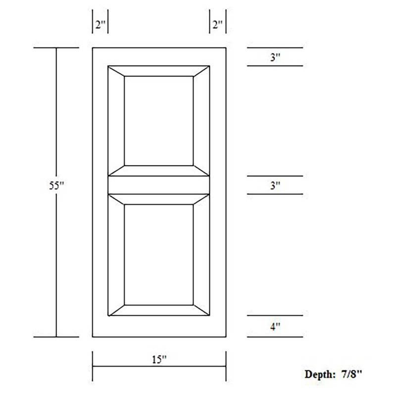 Heritage Green Polypropylene Raised Panel Exterior Shutters, 15'' x 55''