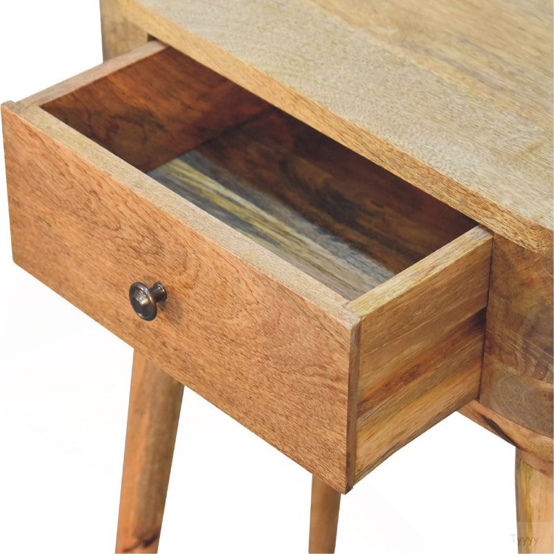 Console en bois massif à 1 tiroir Albion, pieds nordiques, brun Albion