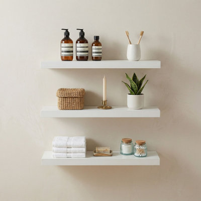 16“W Floating Shelves for Wall Decor, Kitchen, Bathroom, Workspace(set Of 3)
